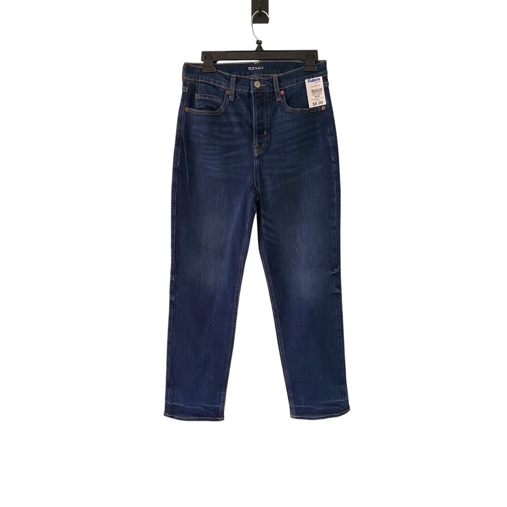 Old Navy Women's Extra High-Rise Sky-Hi Straight Jeans Size 4 Button Fly Denim